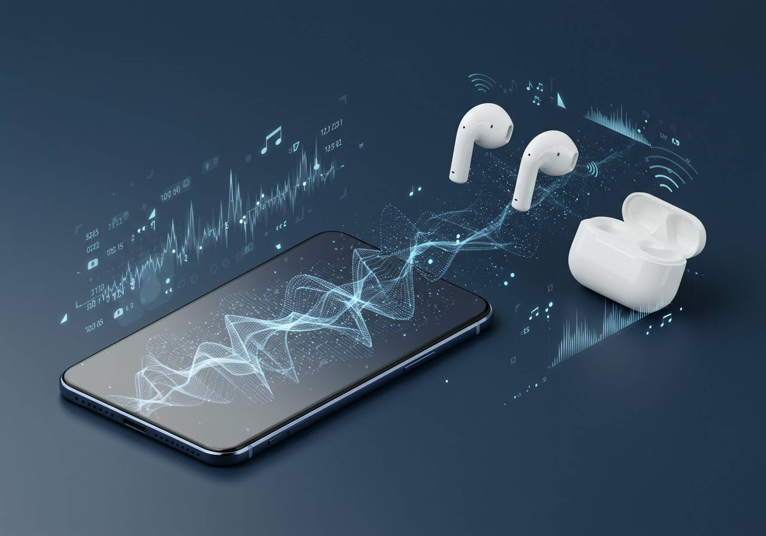 Bluetooth earbuds (image generated using Imagen3)